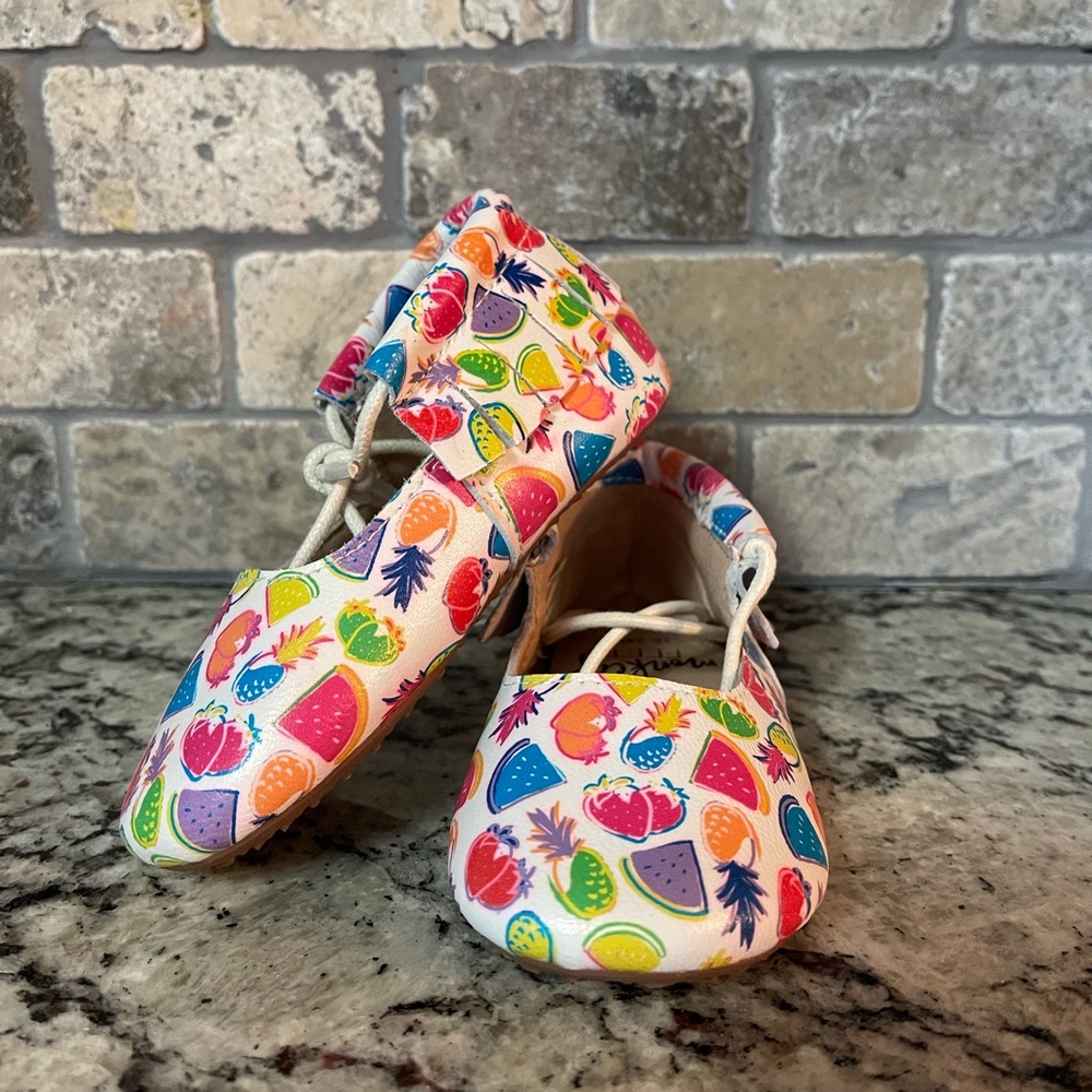 Monkey Feet Girls Shoes-Moccs 18-24 mos